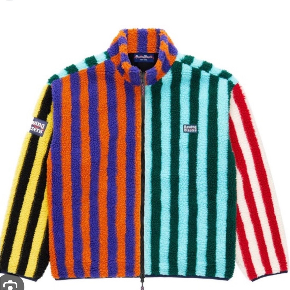 Rowing Blazers Mixed Stripe Sherpa Fleece Size Large